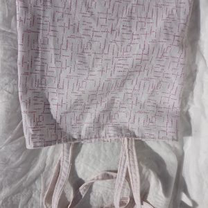 white tote bag with pink permanent markings